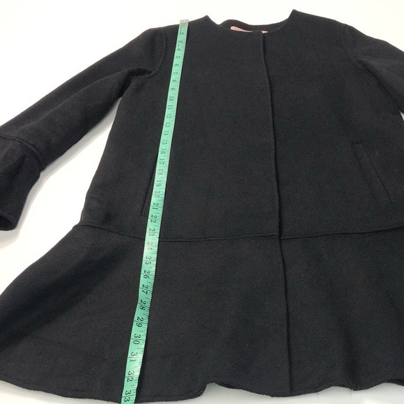 ZARA BASIC Outerwear Women's Wool Rich Handmade Coat Medium Classic - Picture 10 of 10